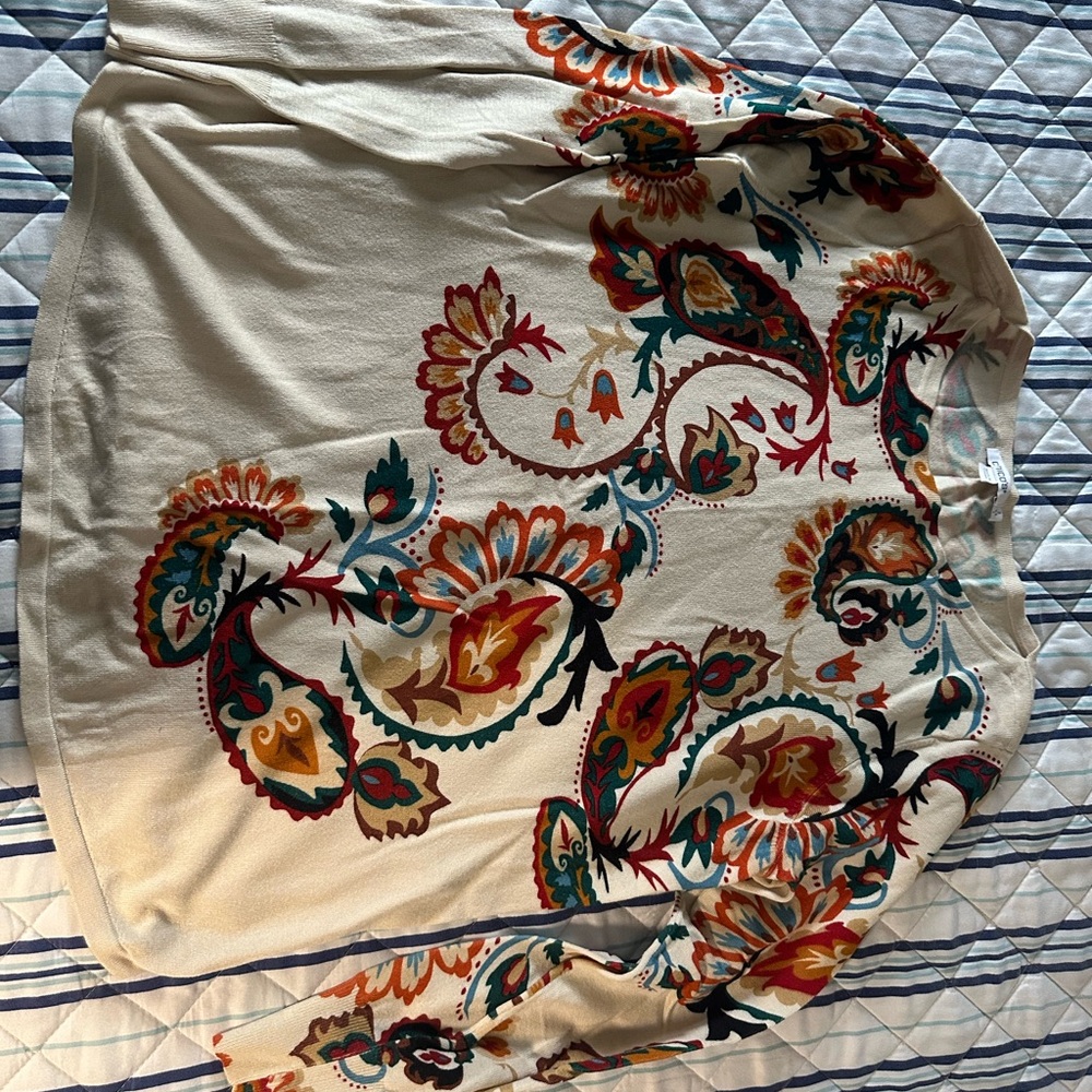 Colorful Paisley Print Sweater